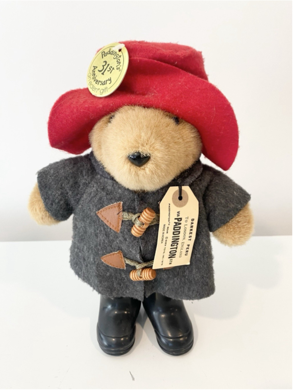 Vintage Eden Paddington Bear 31st Anniversary Plush 1989 Tags Duffle Coat Boots